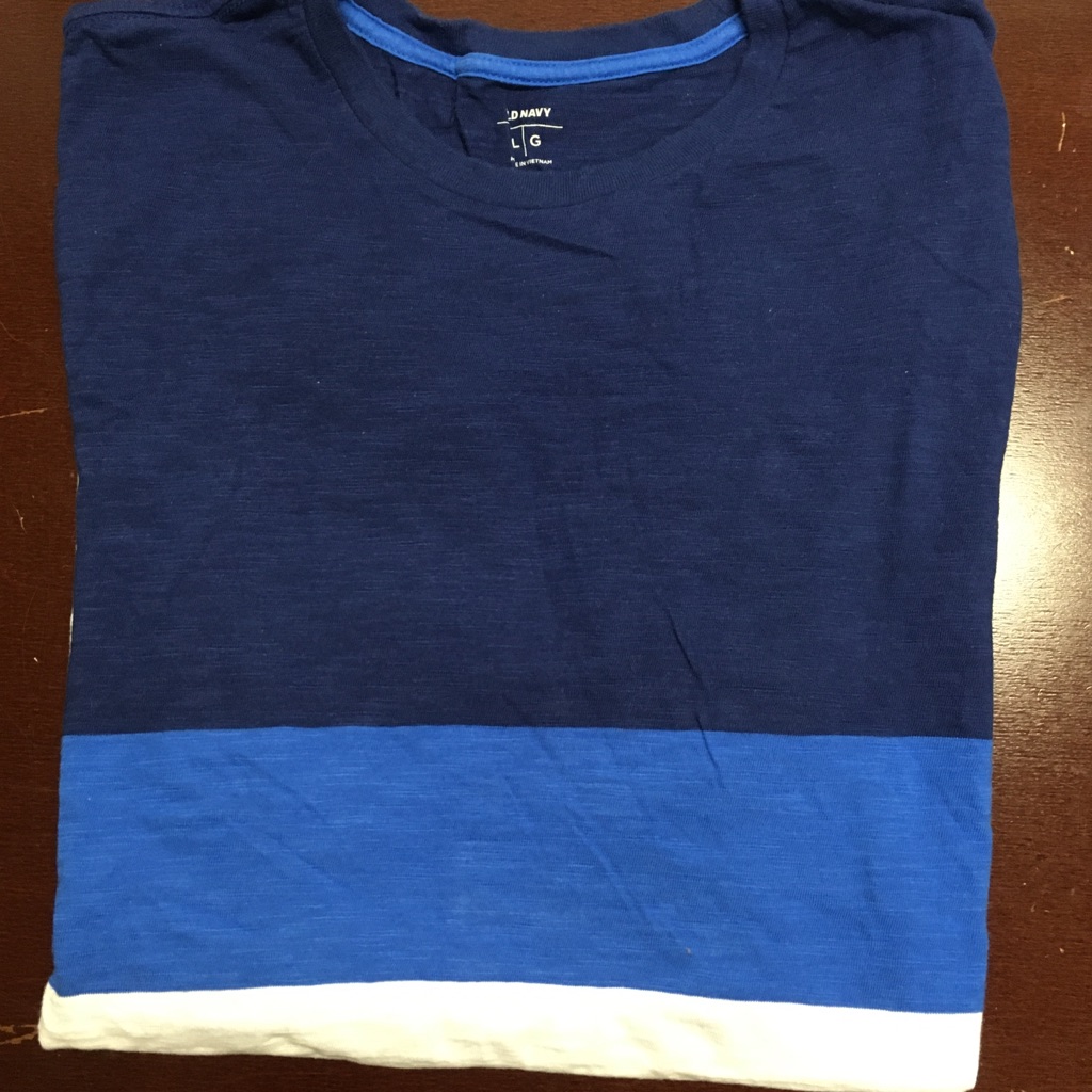 Mens Old Navy Tshirt Blue And White Striped